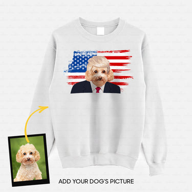 Personalized Dog Gift Idea - Dog President With Blonde Hair For Dog Lovers - Standard Crew Neck Sweatshirt